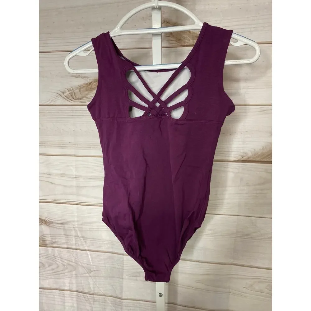 Brand New WYHDY Girls 3X Purple Dance Unitard Leotard Sleeveless One Piece